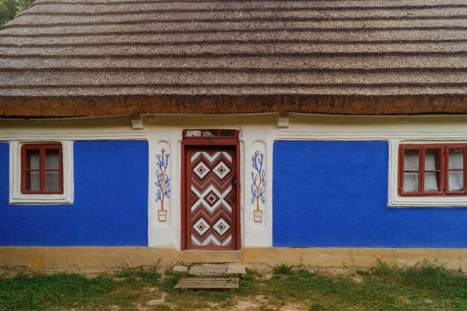 Close-up of a painted wall and window frame on a home